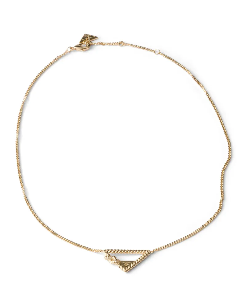 Prada Halskette Aus Metall, Damen, Gold Gold