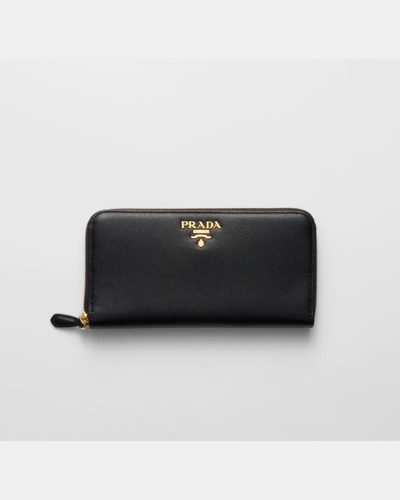Prada Portemonnaie aus Leder Schwarz