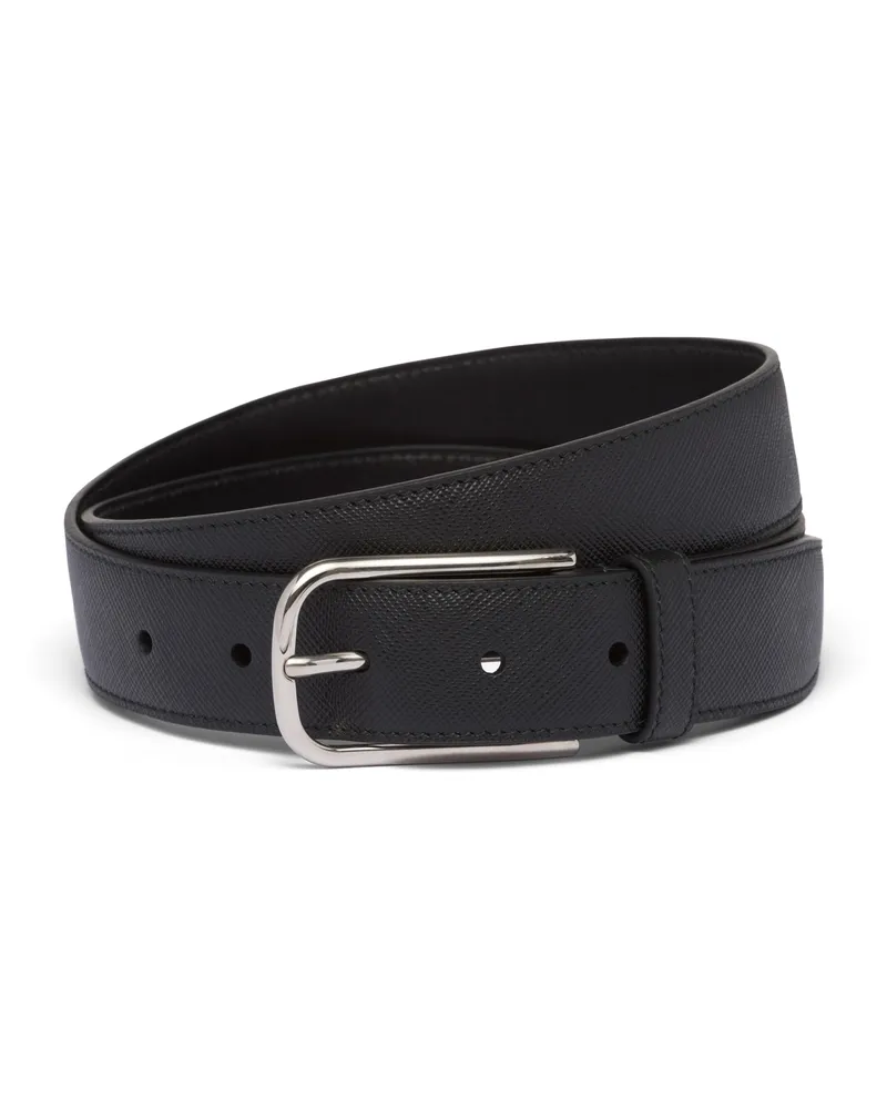 Prada Gürtel Aus Saffiano, Herren, Schwarz, Größe Schwarz
