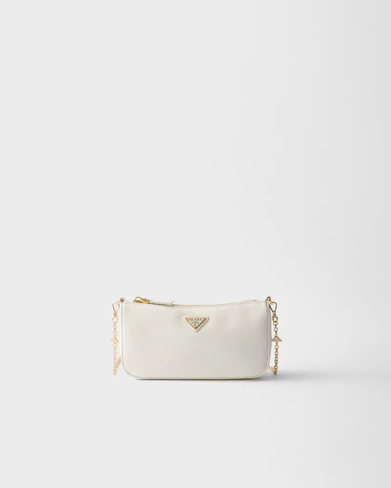 Prada Mini Bag aus Saffiano-Leder Weiss
