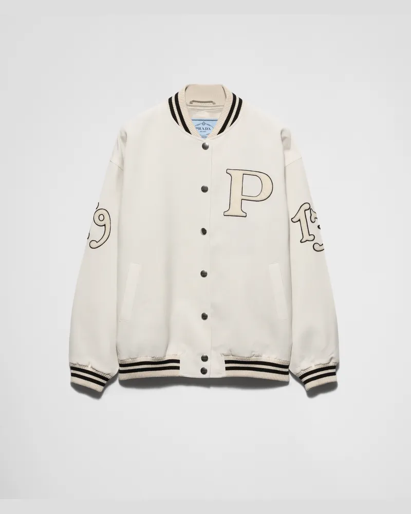 Prada Bomberjacke aus Kid Mohair mit Aufnähern Seide