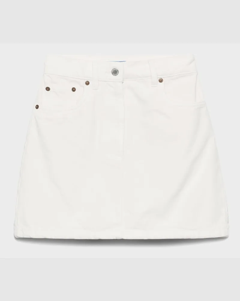 Prada Minirock aus Denim Weiss