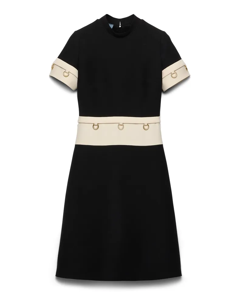 Prada Kleid Aus Tricotine, Damen, Schwarz, Größe Schwarz