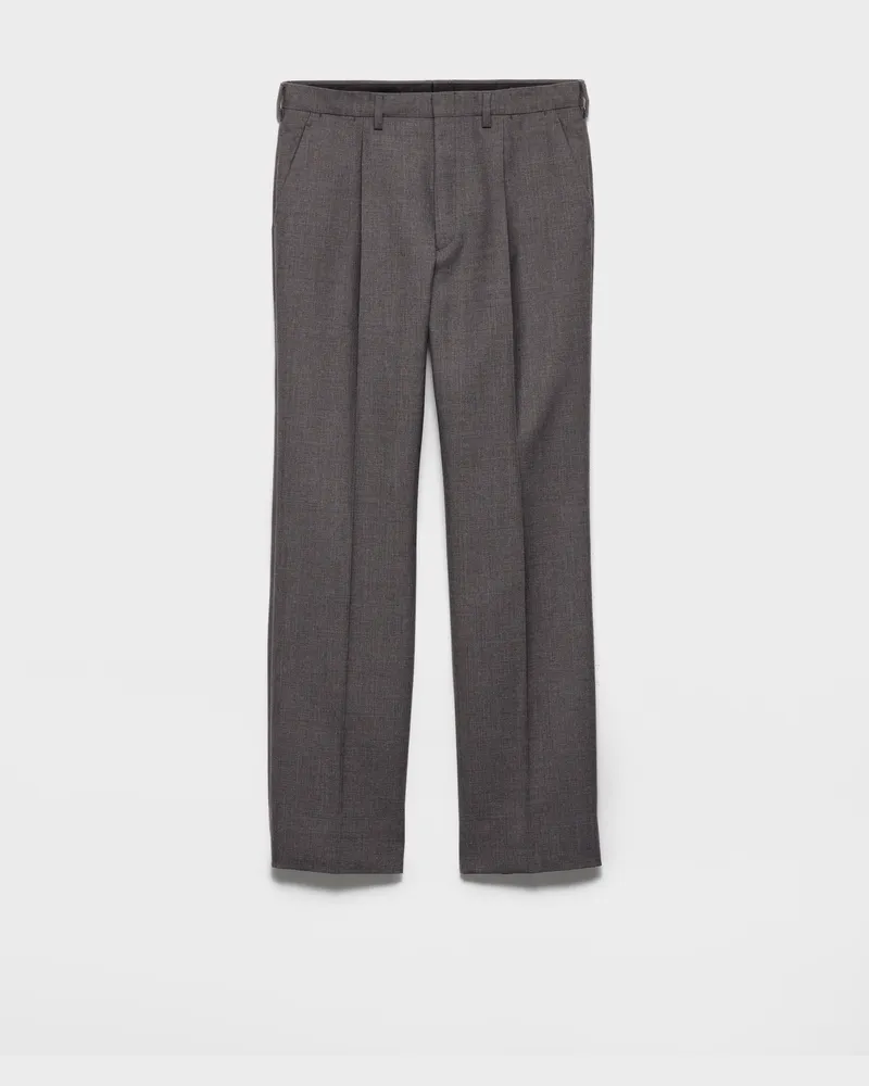 Prada Hose aus Wolle und Seide Schiefergrau