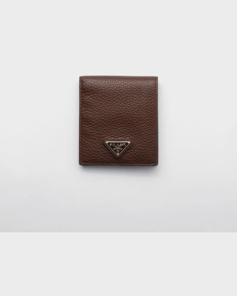 Prada Lederbrieftasche mit Münzfach Sienna