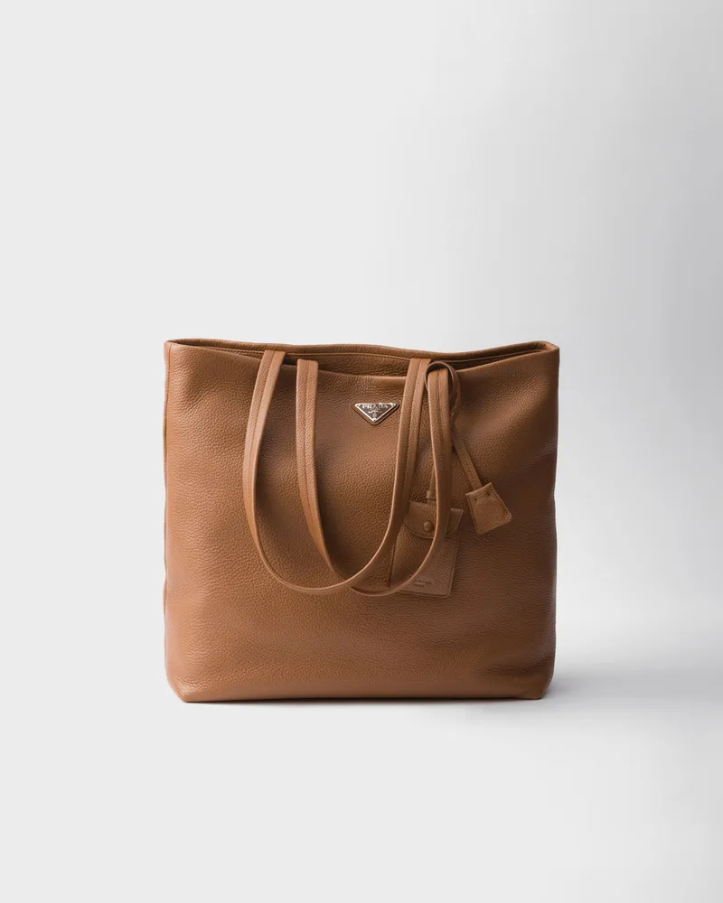 Prada Tote Bag aus Leder Cognac