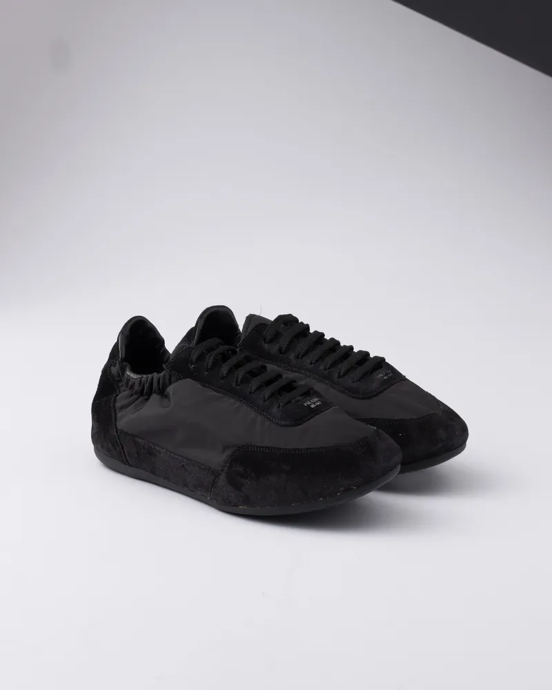 Prada Elastische Collapse Sneaker Aus Re-nylon Und Wildleder, Herren, Schwarz, Größe 6,5 Schwarz