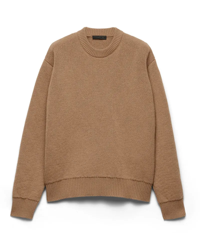 Prada Rundhalspullover Aus Kaschmir, Herren, Kamel/kamel, Größe Kamel