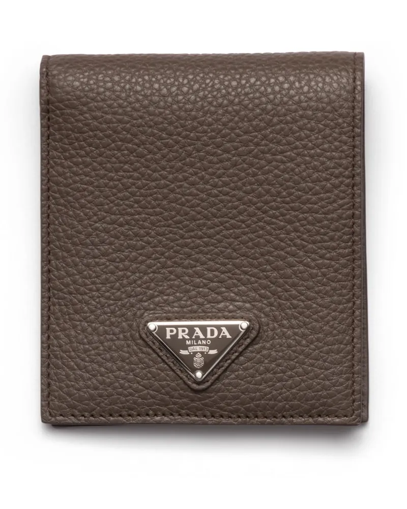 Prada Geldbörse Aus Leder, Herren, Bambusgrau Bambusgrau