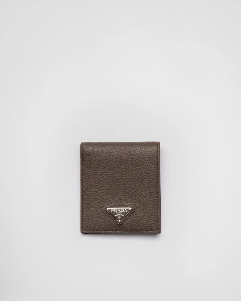 Prada Geldbörse aus Leder Bambusgrau