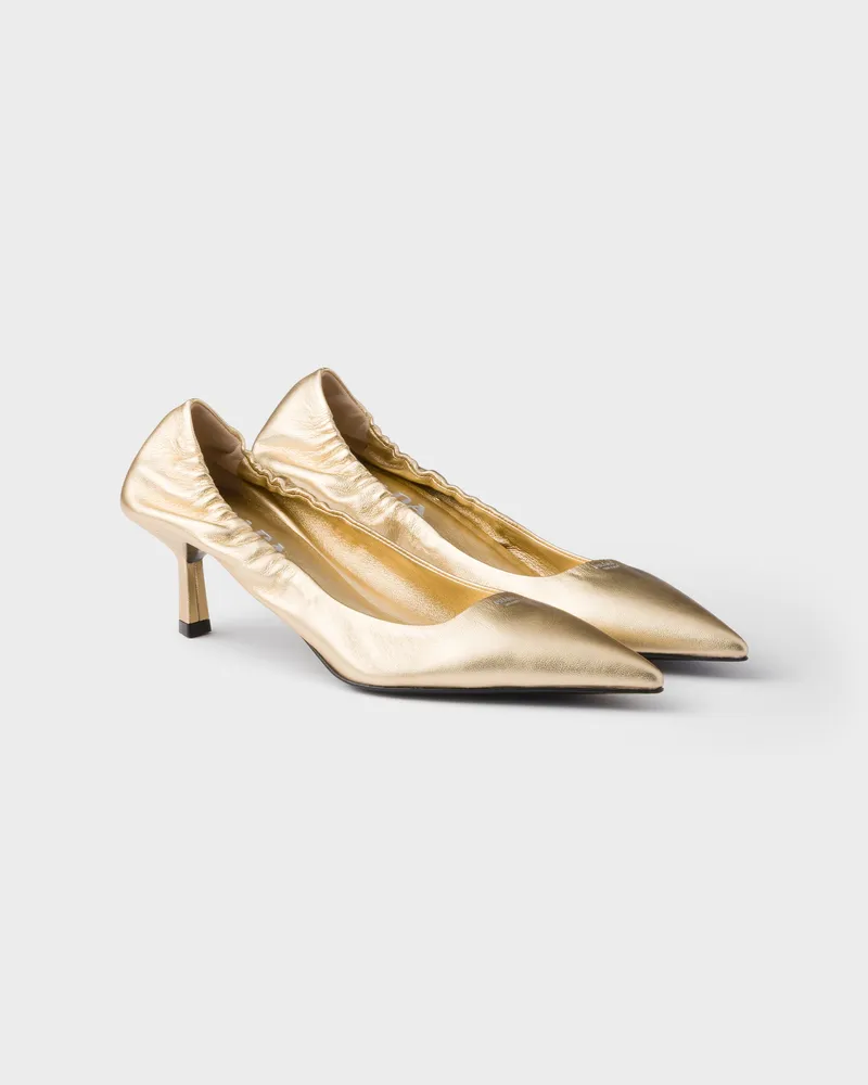 Prada Pumps aus Mordoré-Nappaleder Platin