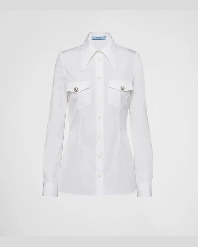 Prada Hemd aus Popeline Weiss