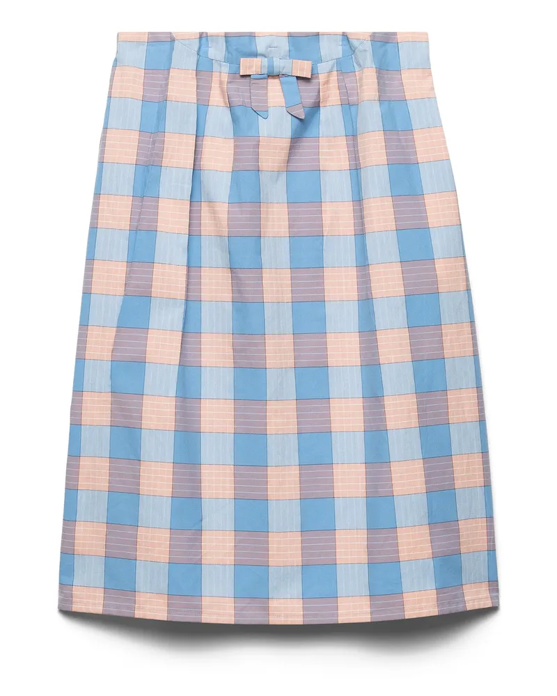 Prada Midirock Aus Popeline Mit Karomuster, Damen, Alabasterrosa, Größe Alabasterrosa