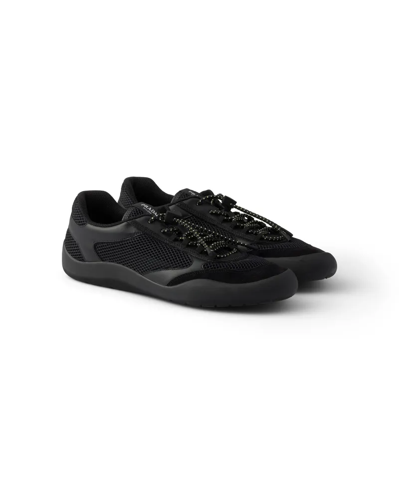Prada Speedrock Netzstrick-sneaker, Damen, Schwarz, Größe Schwarz