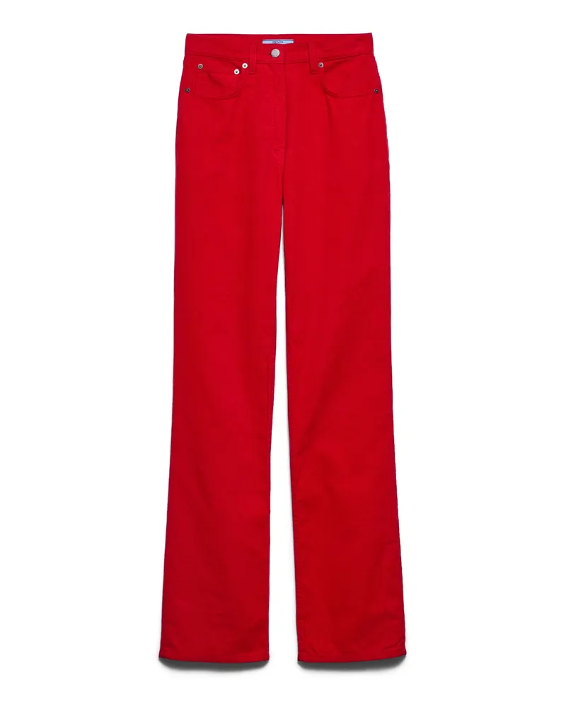 Prada Five-pocket-hose Aus Cord, Damen, Rot, Größe Rot