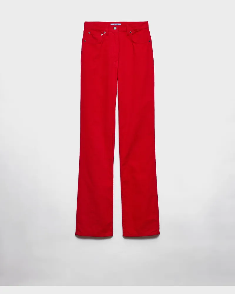 Prada Five-Pocket-Hose aus Cord Rot