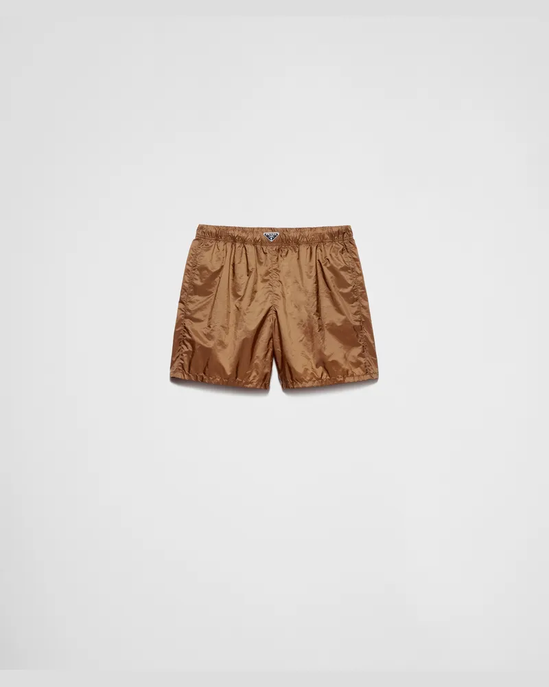 Prada Badehose aus Re-Nylon Zimt