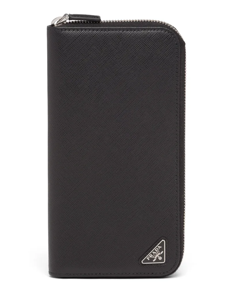 Prada Geldbörse Aus Saffiano, Herren, Schwarz Schwarz
