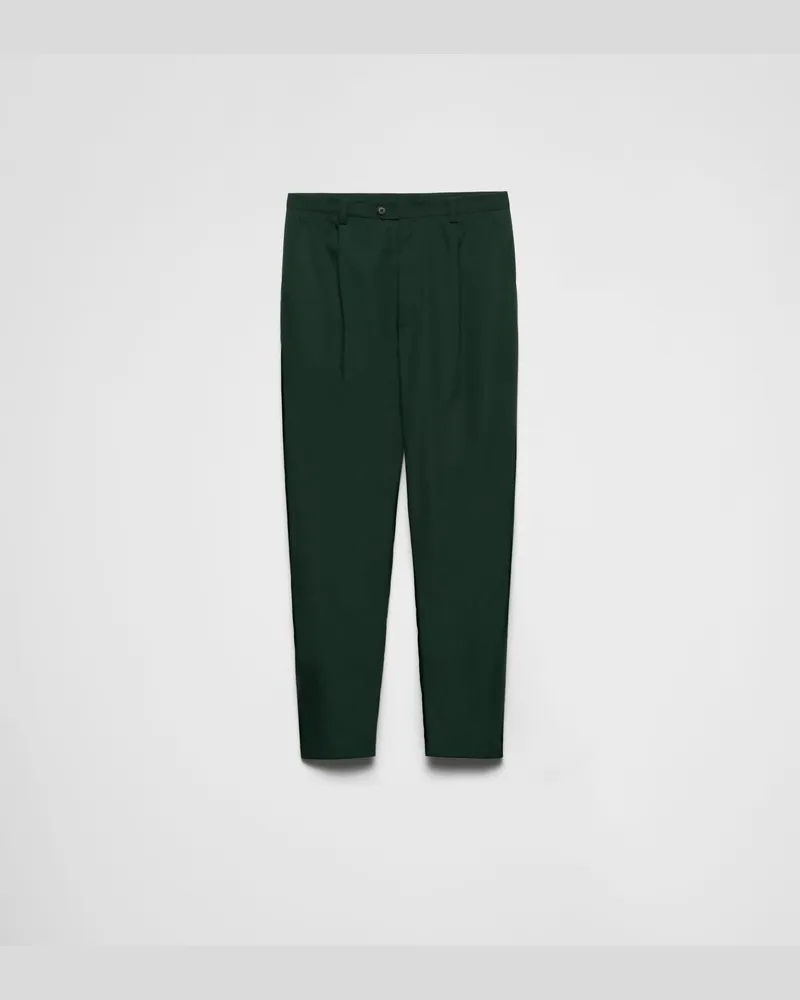 Prada Hose aus Popeline Billiardgrün