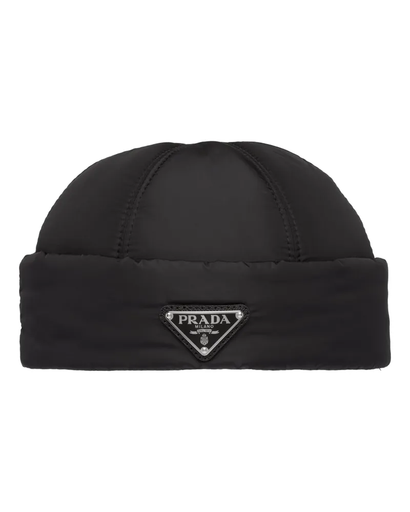 Prada Strickmütze Aus Re-nylon, Herren, Schwarz, Größe Schwarz