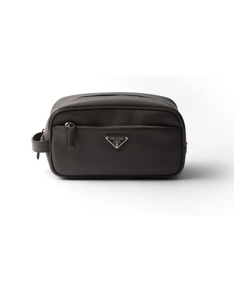 Prada Reiseetui Aus Saffiano-leder, Herren, Bambus/korkbeige Bambus