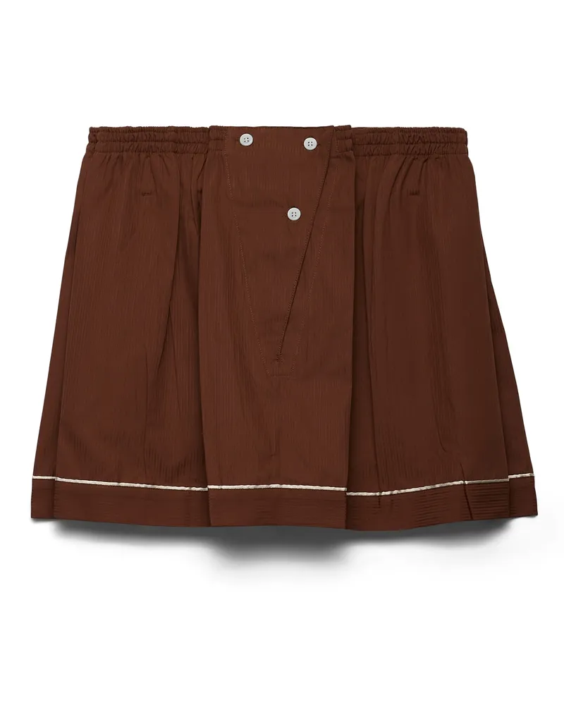 Prada Minirock Aus Baumwolle, Damen, Tabak, Größe Tabak
