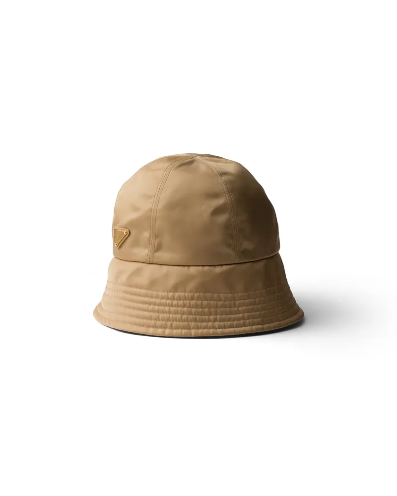 Prada Hut Aus Re-nylon, Damen, Korkbeige+flaschengrün, Größe Korkbeige+flaschengrün
