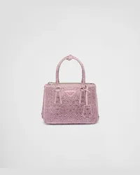 Prada Galleria Mini Bag aus Satin mit Kristallen Alabasterrosa