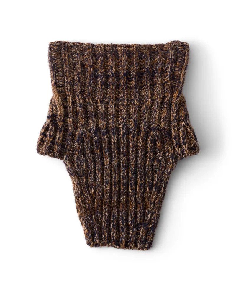 Prada Dickey Aus Wollgemisch Und Kaschmir, Herren, Marineblau/rost Marineblau