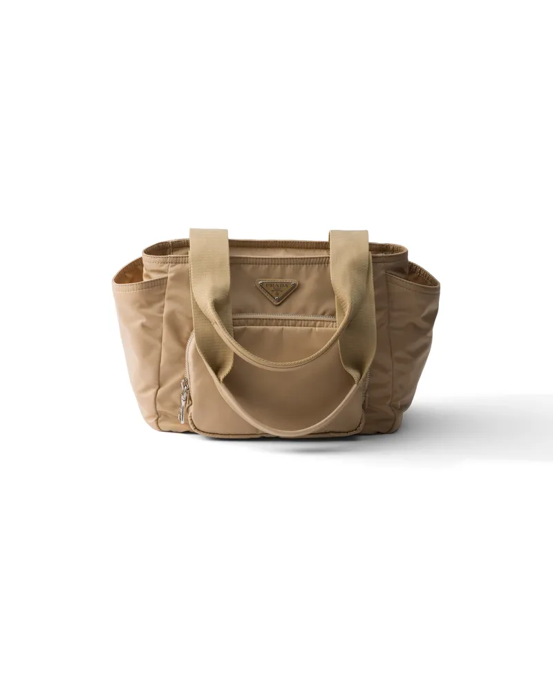 Prada Tote Bag Aus Re-nylon, Damen, Kamelbraun Kamelbraun