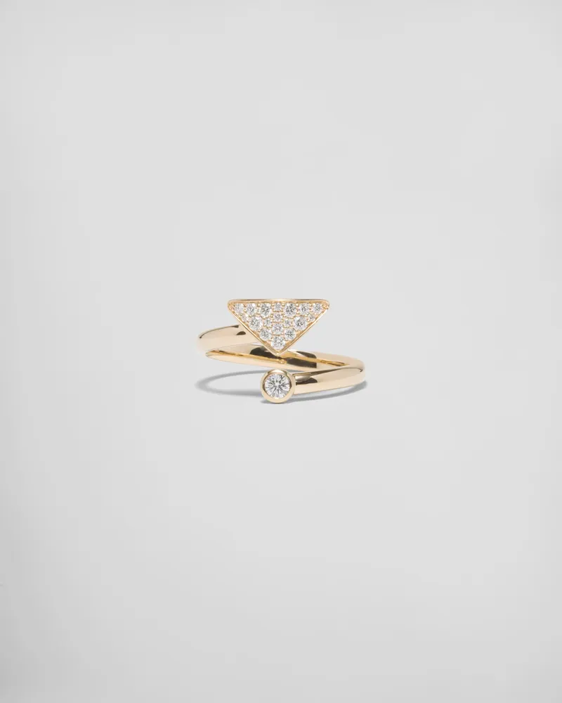 Prada Eternal Gold Contrarié-Ring aus Gelbgold mit Diamanten Gold