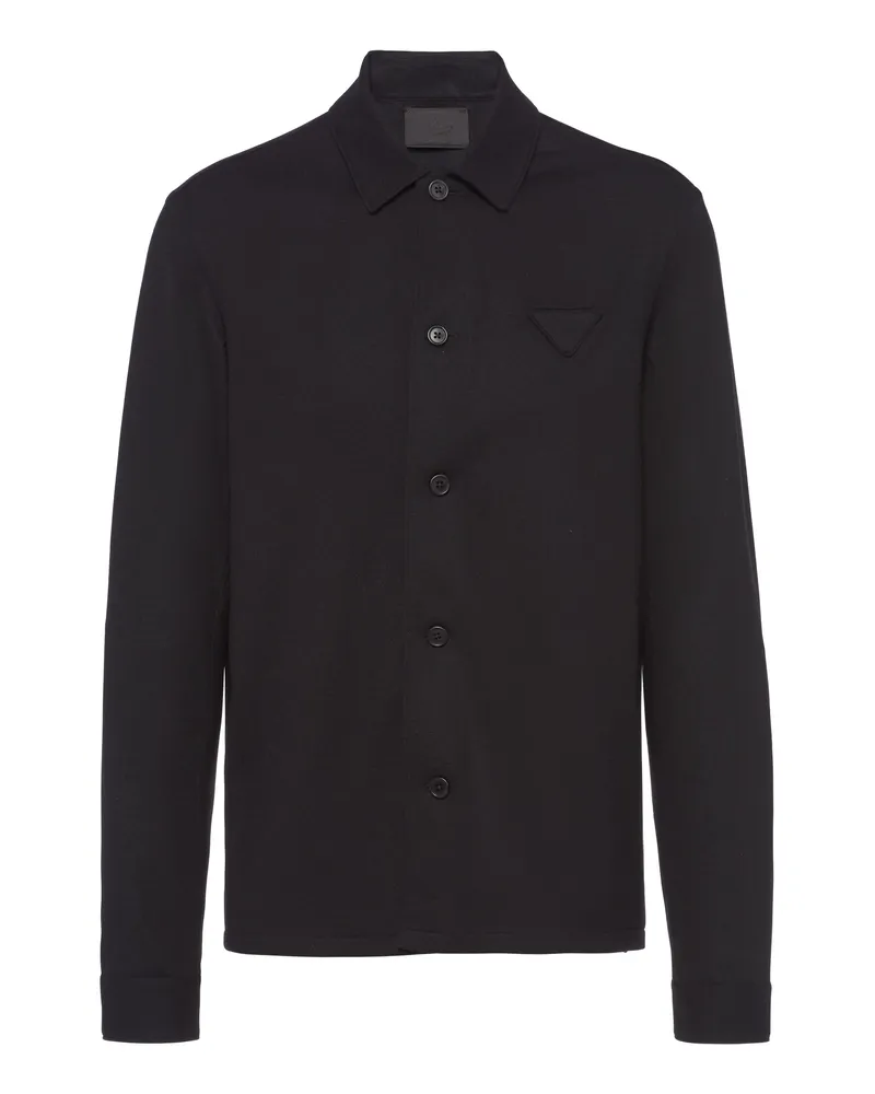 Prada Hemd Aus Wollgemisch, Herren, Schwarz, Größe Schwarz