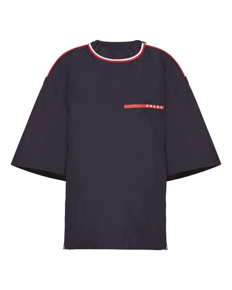 Prada Kurzärmliges Top aus Extreme-Tex Marineblau