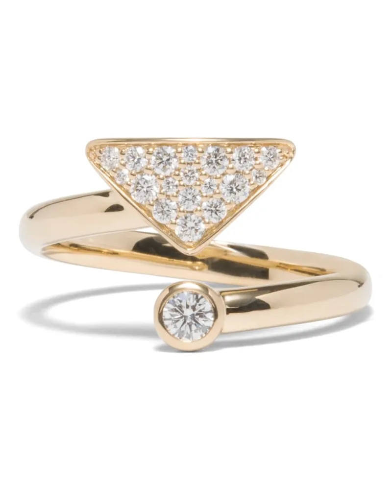 Prada Eternal Gold Contrarié-ring Aus Gelbgold Mit Diamanten, Damen, Gold/weiß, Größe Gold