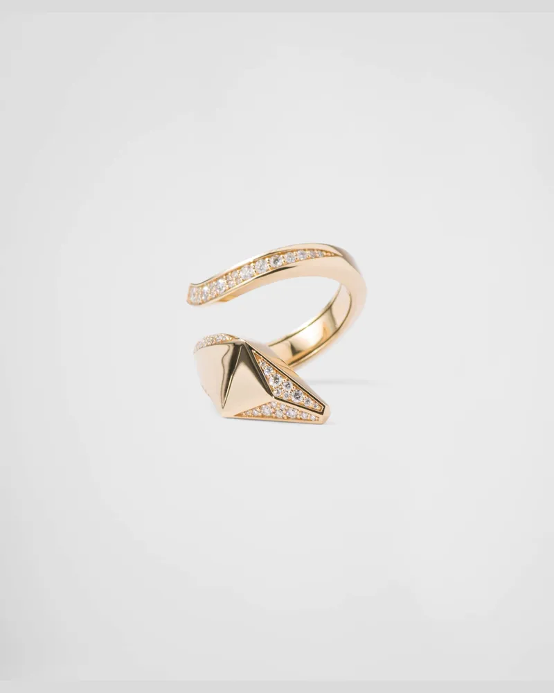 Prada Eternal Gold Schlangenring aus Gelbgold mit Diamanten Gold
