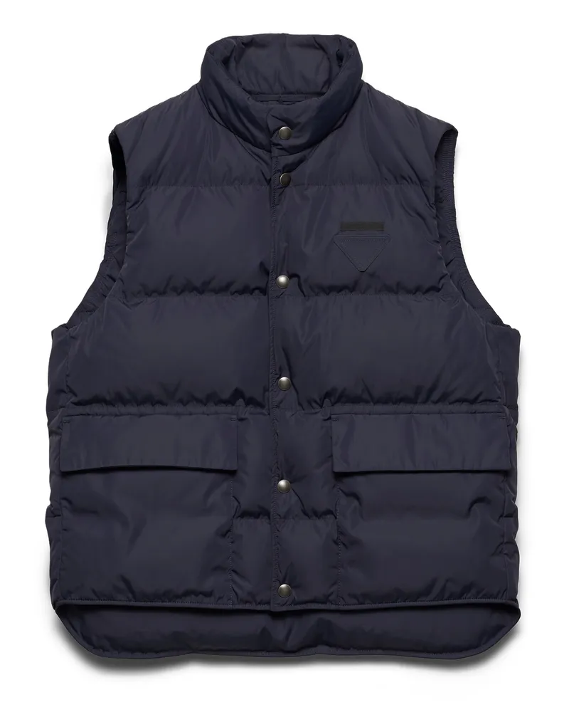 Prada Steppweste Aus Re-nylon, Herren, Blau, Größe Blau