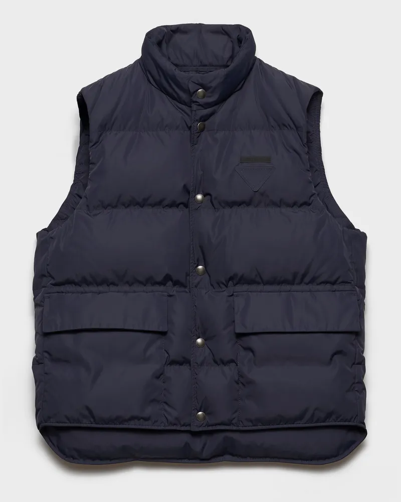 Prada Steppweste aus Re-Nylon Blau