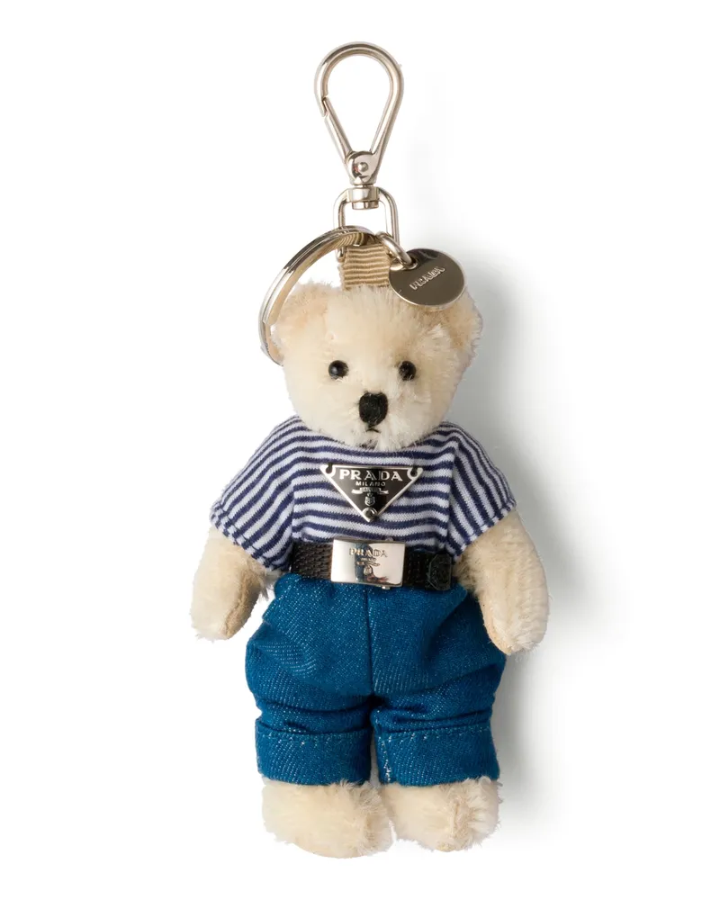 Prada Teddy-schlüsselanhänger, Herren, Weiss Weiss