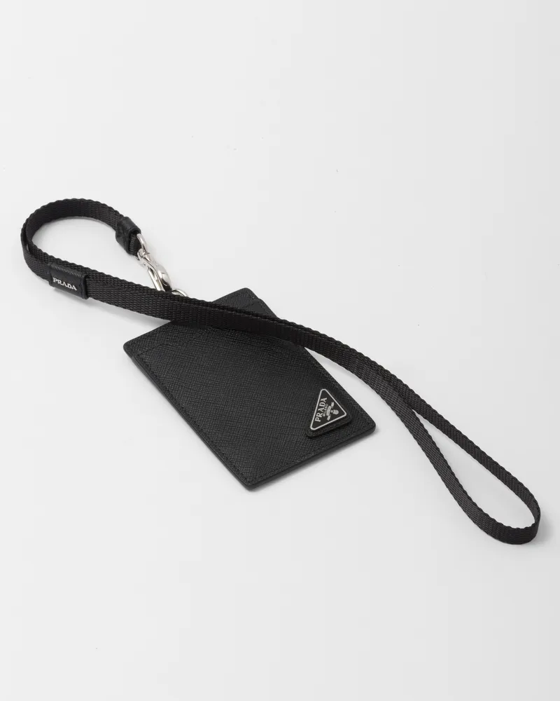 Prada Ausweisetui aus Saffiano-Leder Schwarz