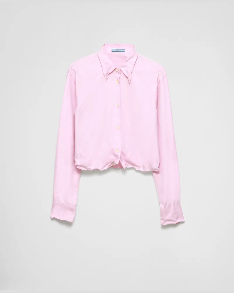 Prada Hemd aus Oxford-Baumwolle Alabasterrosa