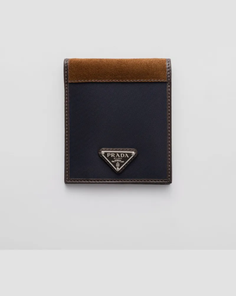 Prada Geldbörse aus Re-Nylon und Leder Blau
