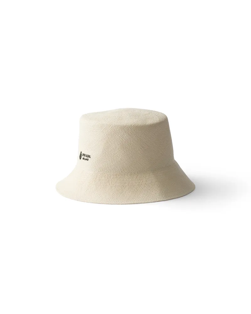 Prada Fischerhut Aus Panamastoff, Herren, Natur, Größe Natur