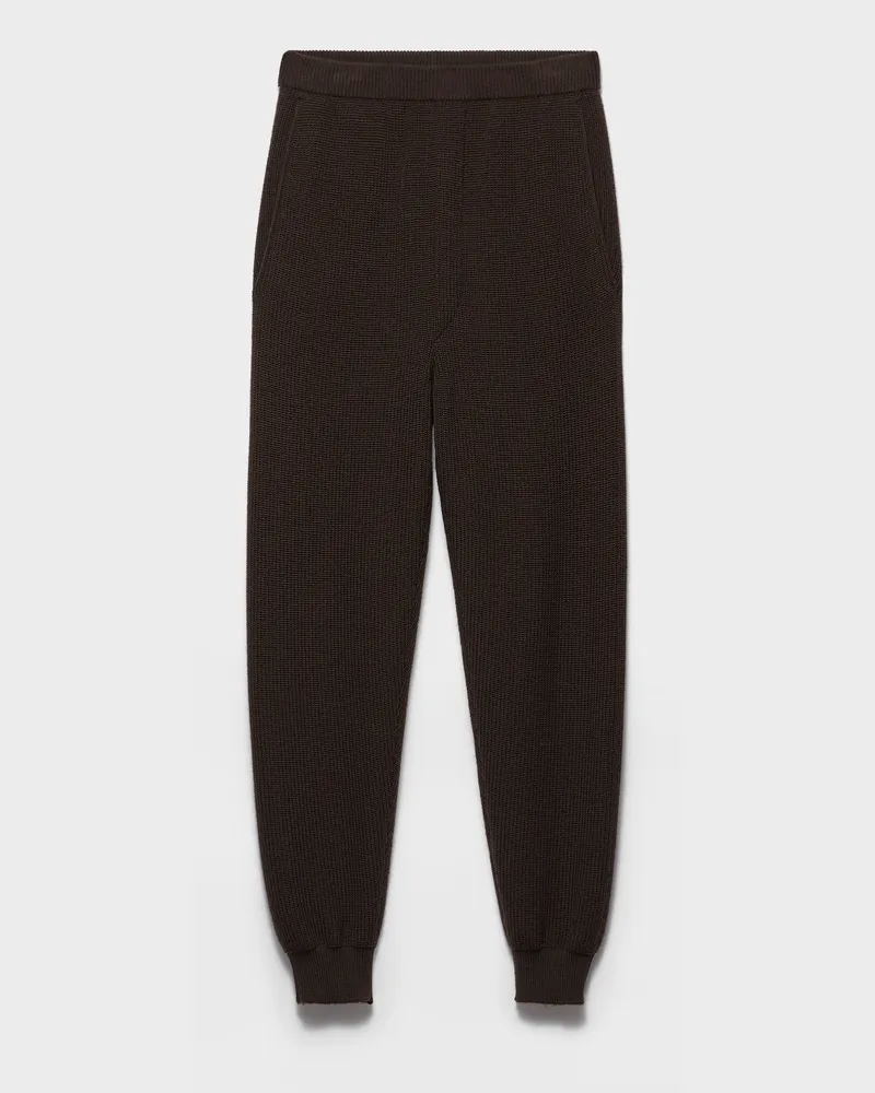 Prada Jogginghose aus Wolle Dunkelbraun