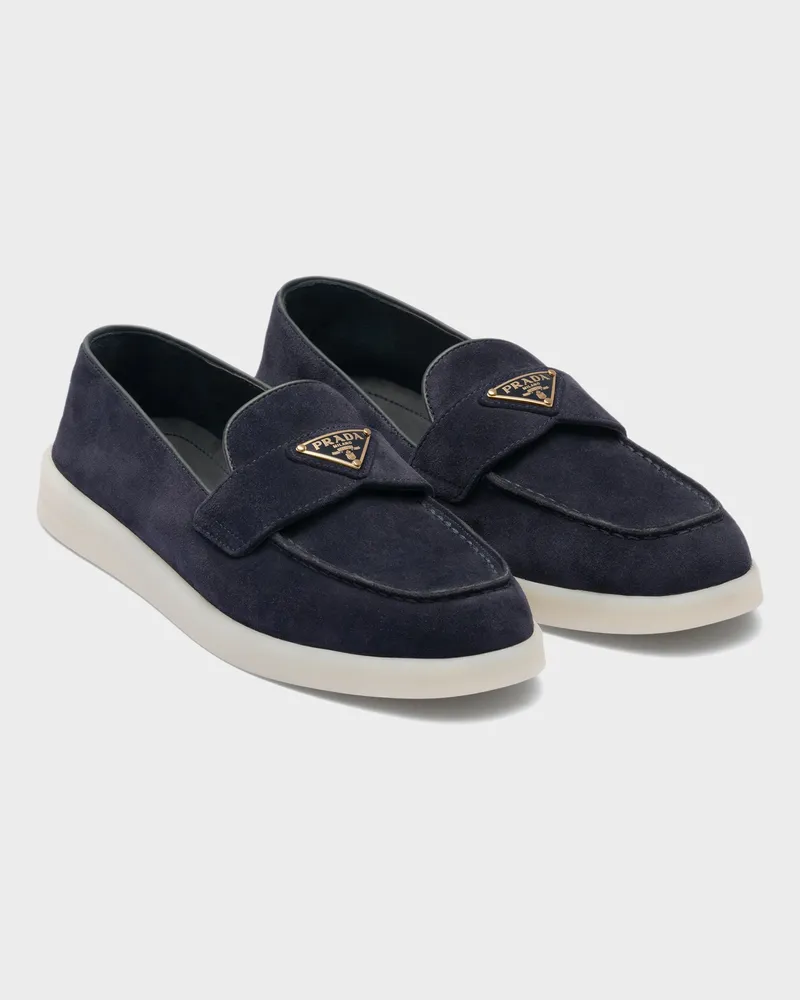 Prada Loafer aus Wildleder Blau