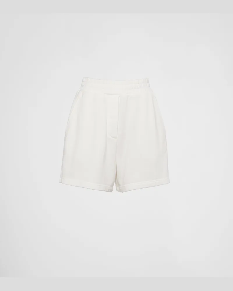 Prada Shorts aus Baumwollfleece Natur