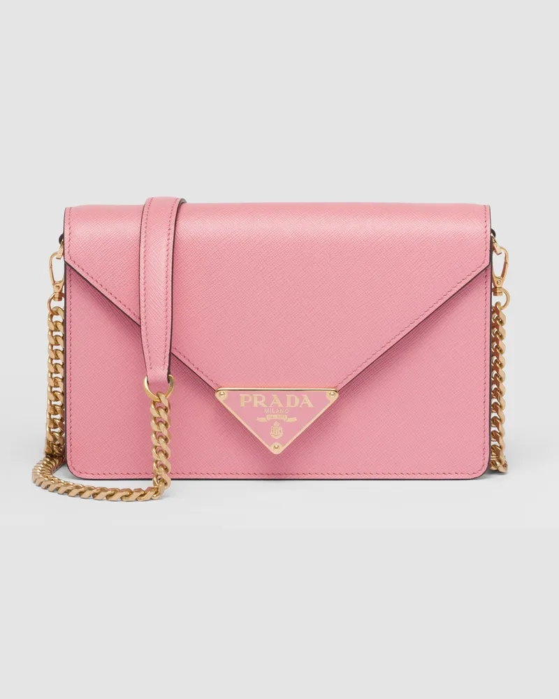 Prada Schultertasche aus Saffiano-Leder Blütenrosa