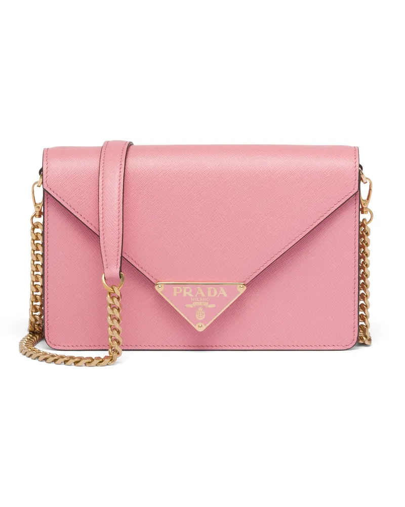 Prada Schultertasche Aus Saffiano-leder, Damen, Blütenrosa Blütenrosa