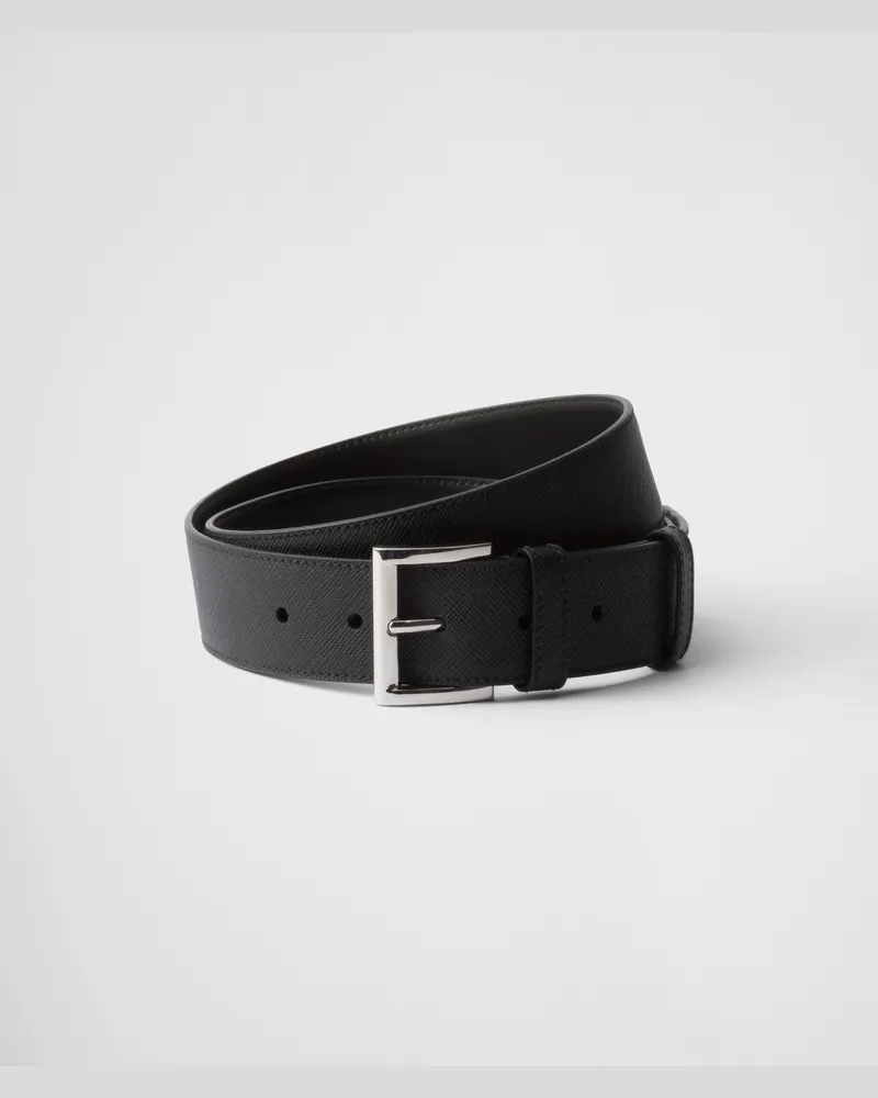 Prada Gürtel aus Saffiano-Leder Schwarz