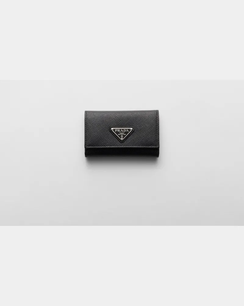 Prada Schlüsseletui aus Saffiano-Leder Schwarz