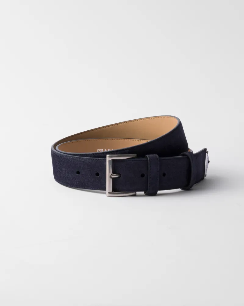 Prada Gürtel aus Wildleder Blau